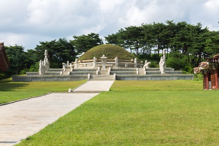 tomb of king Wang Gon, the founder of Goryeoの写真素材