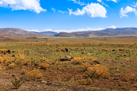 Beautiful Moroccan landscape, Sahara desert, sky and cloudsの写真素材