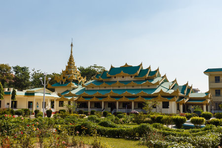 Lumbini, Nepal - November 17, 2016: Myanmar Golden Temple in Lumbini Nepalのeditorial素材