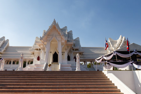 Lumbini, Nepal - November 17, 2016: The Royal Thai Monastery in Lumbini Nepalのeditorial素材