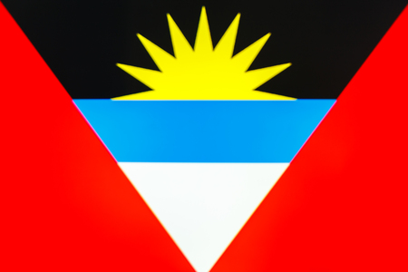 abstract blurred background color of the national flag of Antigua and Barbuda, Patriotic backgroundの写真素材