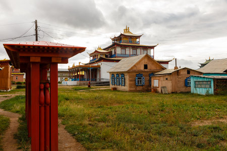 Ivolginsky datsan, Buryatia, Russia - September 07, 2018: Ivolginsky datsan is the Buddhist Temple located in Buryatia.のeditorial素材