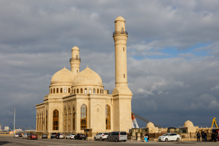 Baku, Azerbaijan - November 14, 2019: The Bibi-Heybat Mosque is a historical mosque in Baku.のeditorial素材