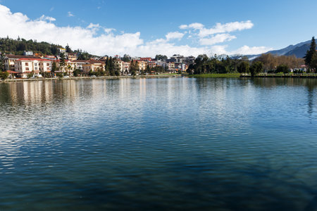 Sa Pa, Vietnam - November 20, 2018: Beautiful scenery of Sa Pa Lake and town. Sa Pa or Sapa is a district-level town of Lao Cai Province in the Northwest region of Vietnam.のeditorial素材