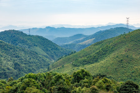 Beautiful mountain landscape. Luang Prabang Province, Laos.