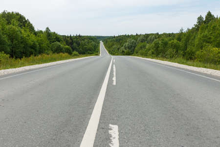 empty asphalt road. Road in Russia. Perm Krai