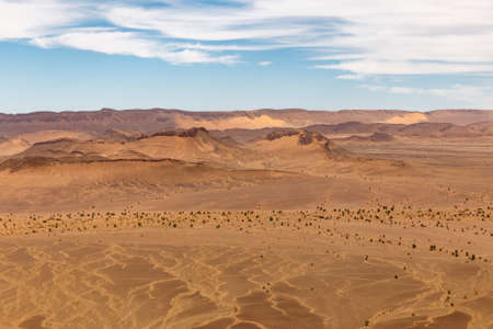 Sahara Desert. View of the valley and mountains. Errachidia Province, Morocco