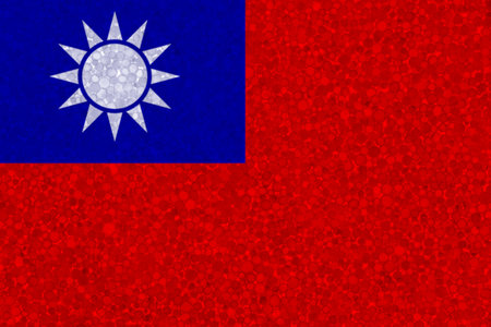 Taiwan flag . national flag painted on the surface of plastic foamの写真素材