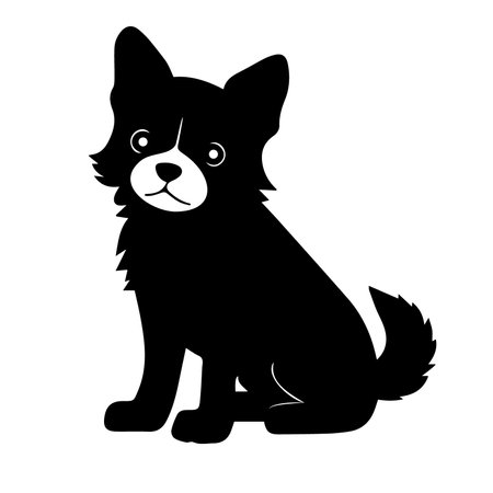 sitting dog on a white background. Vector illustration.のイラスト素材