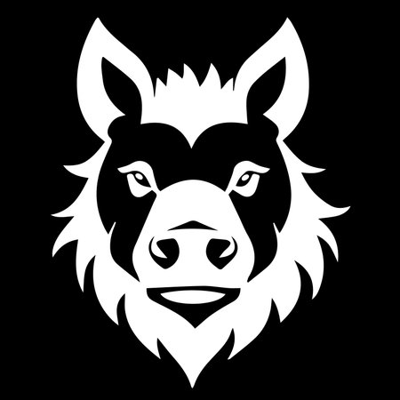 Boar head. wild animal head. Vector illustration isolated on black background.のイラスト素材