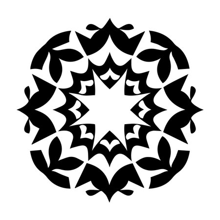 Black and white mandala. Ethnic decorative element. vector illustration.のイラスト素材
