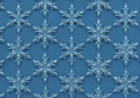 A beautiful and intricate digital texture, featuring sparkling crystal shapes, creating a serene and abstract seasonal design.の素材