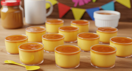 Creamy filipino leche flan with rich caramel topping. A decadent custard dessert with smooth texture, perfect for celebrations and sweet indulgence.の素材