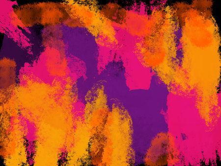 Paint with a colorful dry brush on a black Halloween backgroundの写真素材