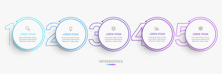 Vector Infographic label design template with icons and 5 options or steps. Can be used for process diagram, presentations, workflow layout, banner, flow chart, info graph.のイラスト素材