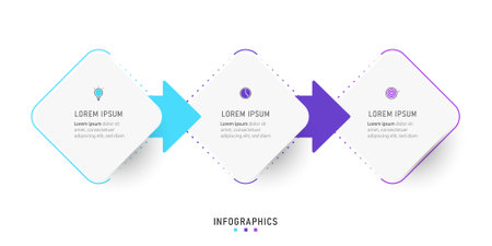 Vector Infographic label design template with icons and 3 options or steps. Can be used for process diagram, presentations, workflow layout, banner, flow chart, info graph.のイラスト素材