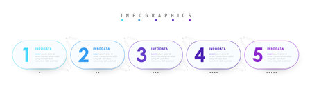Vector Infographic label design template with icons and 5 options or steps. Can be used for process diagram, presentations, workflow layout, banner, flow chart, info graph.のイラスト素材