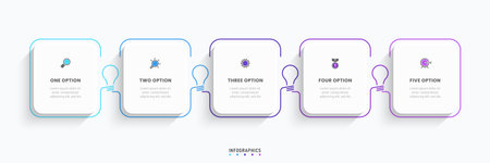 Vector Infographic label design template with icons and 5 options or steps. Can be used for process diagram, presentations, workflow layout, banner, flow chart, info graph.のイラスト素材