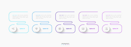 Vector Infographic label design template with icons and 5 options or steps. Can be used for process diagram, presentations, workflow layout, banner, flow chart, info graph.のイラスト素材