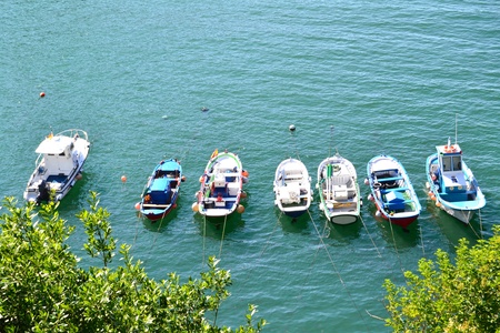 Ships in seaport of Viavelez, Asturias - Spain