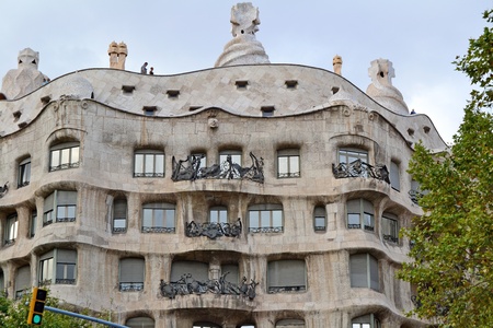 Barcelona, Spain - August 31th, 2011: House of La Pedrera in Barcelona, Spainのeditorial素材