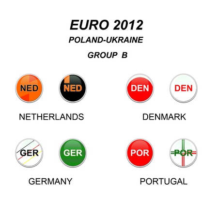Set of buttons with home   away kits for national teams in group Bのeditorial素材