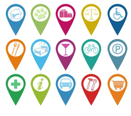 Set of icons for markers on maps Set of icons for markers on maps