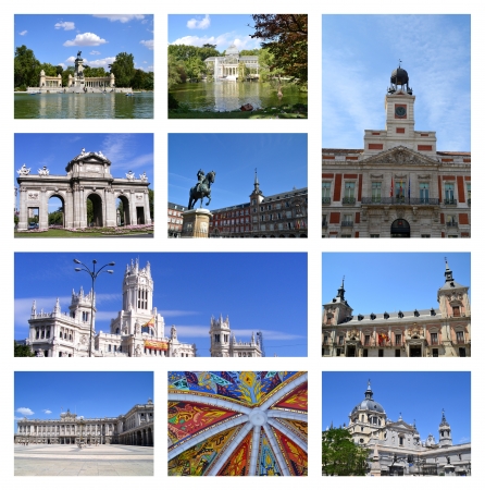 Collage of city of Madrid in Spainのeditorial素材