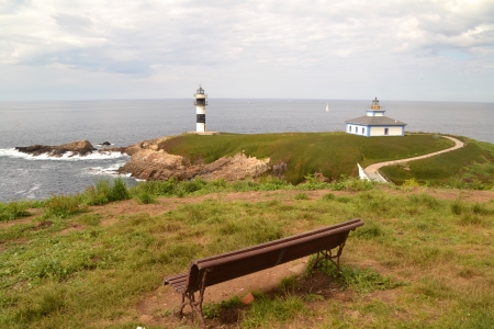 View of lighthouse of Ribadeo, Lugo, Spainの写真素材