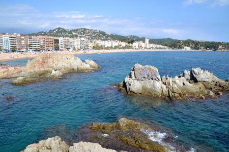 View of the beach of Lloret de Mar, Catalonia, Spain