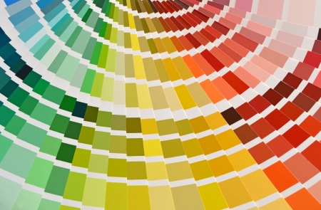Close up of a color catalogsの写真素材