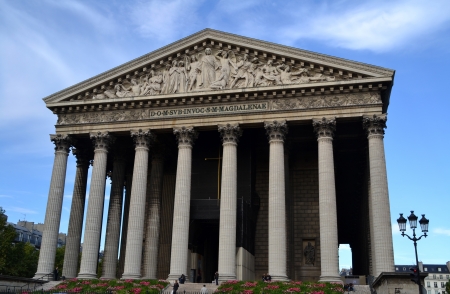 PARIS, FRANCE - OCTOBER 18  La Madeleine Church in Paris, France on October 18, 2013  It is one of the most important Catholic churches in neoclassical style located in Parisのeditorial素材
