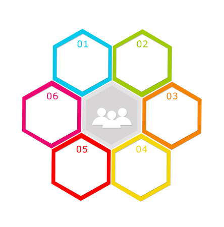 Abstract design with hexagons for web, marketing or presentationsの写真素材