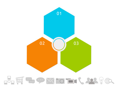 Abstract design with hexagons for web, marketing or presentationsの写真素材