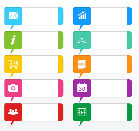 Colorful buttons for Web page menu, marketing or presentationsの写真素材