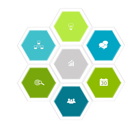 Abstract design with hexagons for web, marketing or presentationsの写真素材