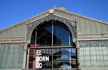 BARCELONA, SPAIN - DECEMBER 28: Mercat del Born in Barcelona, Spain on December 28, 2014. This old market has been renovated and now it is a public cultural center with exhibitionsのeditorial素材