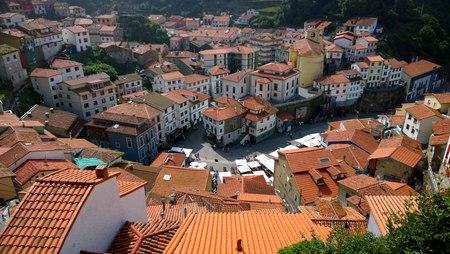 Landscape of the village of Cudillero in Asturias, Spain