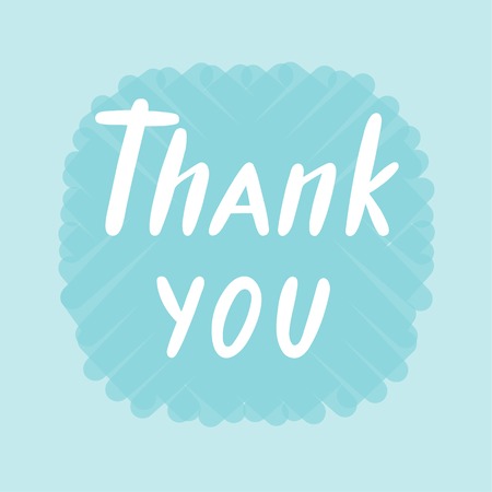 Vector illustration of thank you text for typography poster, flyer, banner, greeting card or postcard.のイラスト素材