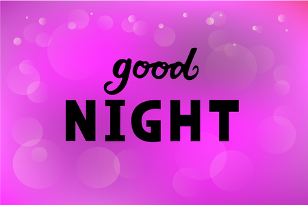 Vector illustration of good night text flyer, banner, greeting card.の写真素材