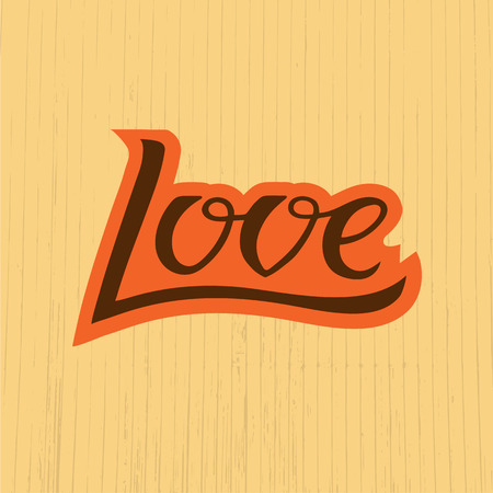 Vector illustration of love for flyer, banner, invitation or greeting card, postcard, badge. Love typography poster. Handwritten modern lettering. Inspirational quote on textured background.のイラスト素材