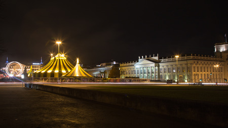 Friedrichsplatz Kassel at nightのeditorial素材