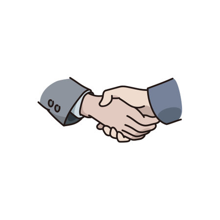 Handshake of businessmen. Handshake of business partners. Vector illustration.のイラスト素材