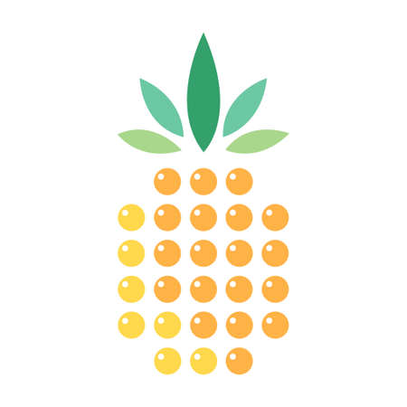 Pineapple fruit flat icon, vector graphics, a colorful solid pattern on a white background, eps 10.の写真素材