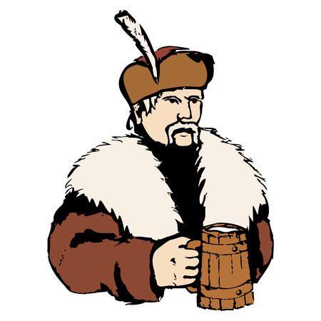 Brewer with beer.のイラスト素材