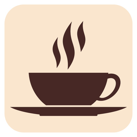 Coffee cups vector icons on a beige backgroundのイラスト素材