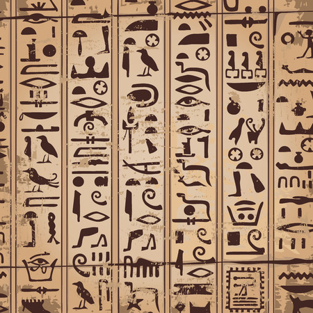 Egyptian ornaments and hieroglyphsのイラスト素材