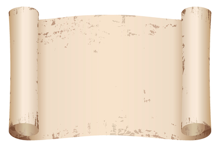 Ancient papyrus. Old beige paper with the aging effect isolated on white background.のイラスト素材