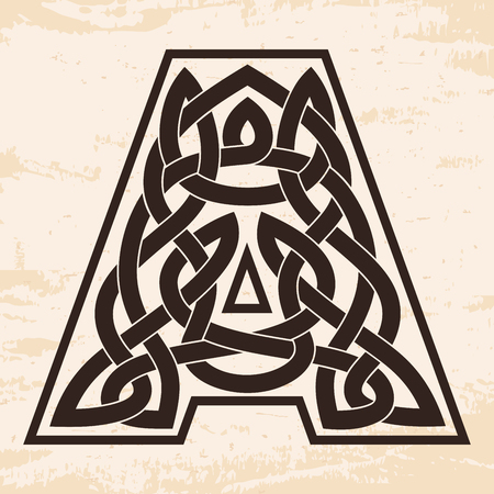 Letter with celtic ornament.のイラスト素材