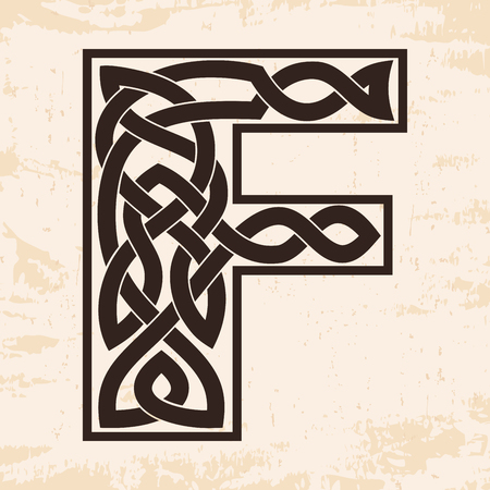 Letter with celtic ornament.のイラスト素材